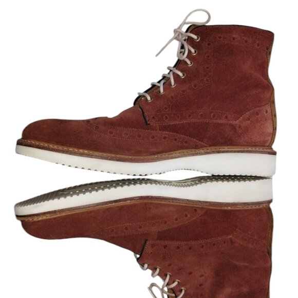 OLIVER SWEENEY Walberswick Wingtip Men's Ankle RUSSET brown Suede Boots 10.5 - Picture 6 of 9